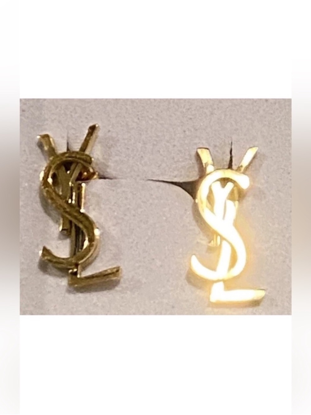 Fashion Jewelry 14K Gold Plated Interlocking Logo Stud Earrings - Women Jewelry - Picture 3 of 5